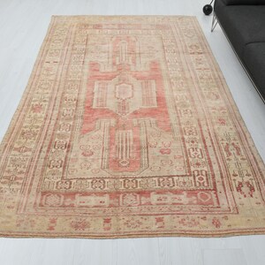 6x10 Turkish Rug,Vintage Rug,Living Room Rug,6x10 Oushak Rug,6x10 Area Rug,Handmade Rug,Neutral Rug,Turkish Rug,Anatolian Large Rug,A-1489