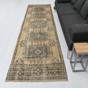 3x11 Vintage Rug,Turkish Runner Rug,Oushak Runner Rug,3x11 Rugs,Vintage Runner Rug,3x11 Runner Rug,Wool Runner Rug,Soft Runner Rug,Rug,M-130