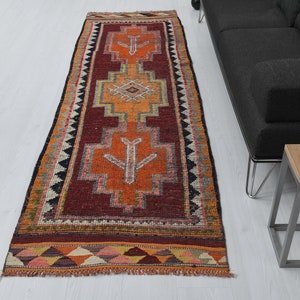 3x9,Vintage Runner Rug,Turkish Runner Rug,3x9 Runner Rug,Hallway Rug,3x9 Rug,Kitchen Rug,Handmade Rug,Oushak Runner,Entry Rug,Wool Rug,M-4