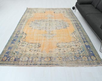 Alfombra de lana, alfombra anatolia, alfombra oushak, alfombra turca, alfombra vintage, alfombra neutra, 15x25 cm, alfombra de 15x25 cm, alfombra turca, S-2843