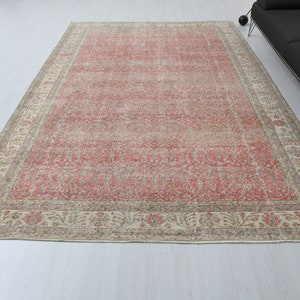 7x11 Rug,Area Rug,Neutral Rug,Oversize Rug,Anatolian Rug,Vintage Rug,Living Room Rug,7x11 Area Rug,Turkish Rug,Oushak Rug,S-2062