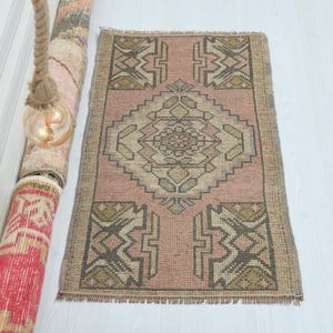 2x3 Turkish Rug,2x3 Small Rug,2x3 Oushak Rug,Vintage Mat Rug,Small Turkish Rug,Turkish Door Mat,Wool Rug,Small Rug,Wall Hanging Rugs,O-1322