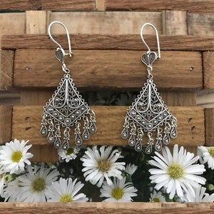 Filigrane Damen Ohrringe aus 925er Sterlingsilber, Silber-Schmuck, Geschenk f