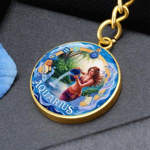 Aquarius Zodiac Keychain | Unique Air Sign Gift | Visionary Personalized Astrology Accessory, Birthday Gift