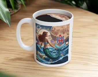 Pisces Zodiac Mug, Intuitive Soul, Dreaming Beyond Limits | Personalized Name Cup | Astrology Gift | Insulated 10oz Coffee Mug