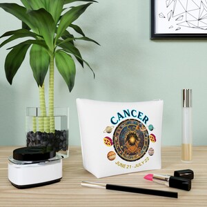 Cancer Zodiac Cosmetic Bag | Personalized Bag for Astrological Gifts, Makeup Pouch, Astrology Makeup Bag, Horoscope Gift, Birthday Gift