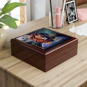 Astrological Leo Jewelry Box, Personalized Zodiac Gift for Leo, Horoscope Decor, Stylish Keepsake, Birthday or Holiday Gift