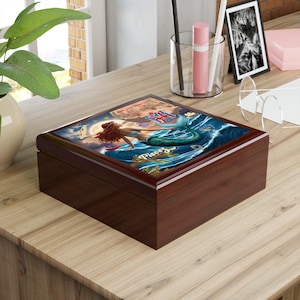 Personalized Mermaid Jewelry Box, Custom Gift for Ocean Lovers, Pisces Zodiac Box, Ideal for Birthdays, Mother's Day, and Anniversaries