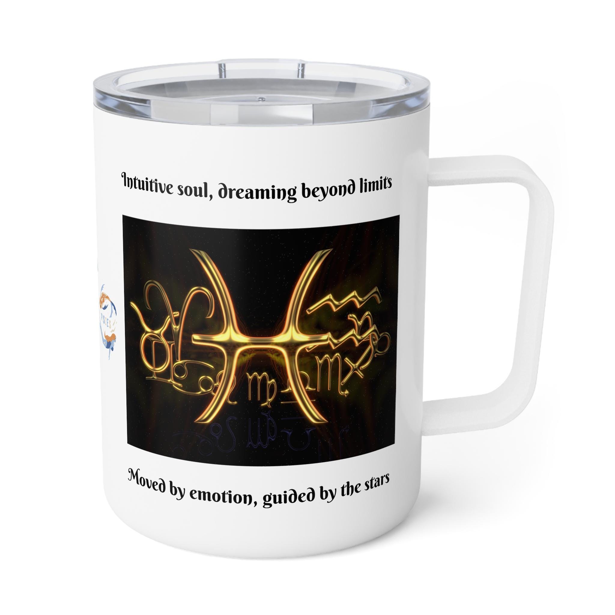 Mug Tasse Café Signe Astrologique Poissons - 325 Ml - Personnalisé Blanc - Neuf