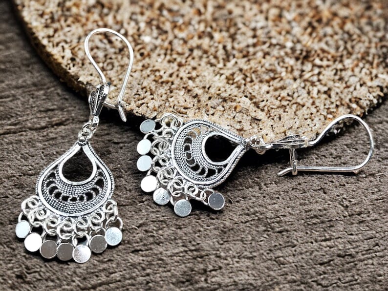 Filigrane Damen Ohrringe aus 925er Sterlingsilber, Silber-Schmuck, Geschenk f Bild 9