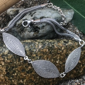 Filigree Women&#39;s Bracelet, Oxidized 925 Sterling Silver Jewelry, Gift for Her, Boho Vintage Style Jewelry for Women