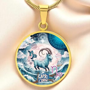 Capricorn Zodiac Necklace – Personalized Pendant in Gold-Plated or Stainless Steel Finish