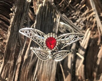 Blattförmige filigrane Frauenring 925 Sterling Silber Ring Bunt Rot Quarz Edelstein Handgemacht Boho Viktorianisch One-Size Geschenk für Frauen