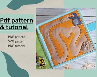 Quiet book page "Maze MOLE"  PDF pattern, felt book pattern, how to sew quiet book, gift for kids yourself pdf