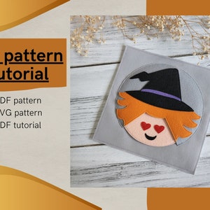 Halloween Quiet book page &quot;The Witch&quot; PDF pattern, halloween felt book pattern and tutorial, toys from felt PDF, emotions page