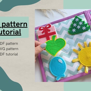 Quiet book page &quot;Basic shapes&quot;  PDF pattern, felt book pattern, how to sew quiet book, DIY gift for kids pdf