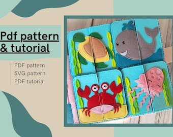 Felt Quiet Book Page Pattern, Sea Puzzle (PDF Pattern)