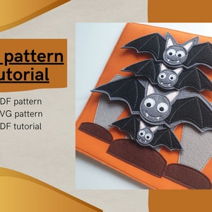 Página de libro Halloween Quiet &quot;BATS&quot; Patrón PDF, patrón de libro de fieltro de Halloween y tutorial, juguetes de fieltro PDF