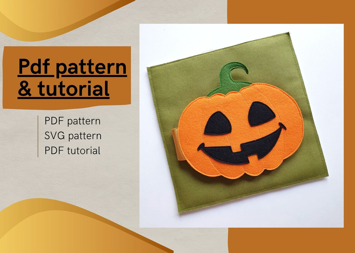 Halloween Quiet Book Page Pattern, Felt Pumpkin (PDF Pattern) - Etsy