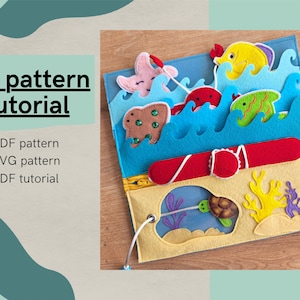 Quiet book page &quot;Fishing&quot; PDF pattern, felt book page pattern, felt toys PDF