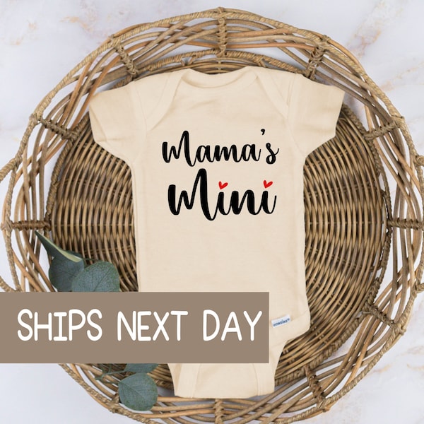 Mama's Mini Baby Onesie®, Mama Baby Onesie Gift, Natural Baby Outfit, Mama's Girl Bodysuit, Mama Mini Natural Onesie®, Mini Baby Shower Gift