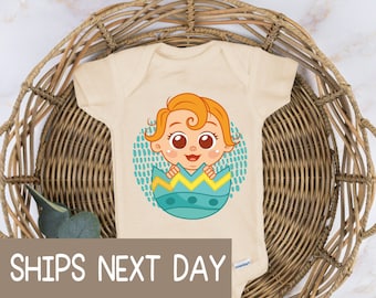 Baby Egg Easter Onesie®, Egg Baby Onesie®, Easter Day Natural Bodysuit®.