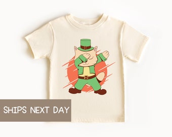 Happy St Patrick's Day Shirt for Kids®, St Patrick's Day Toddler Shirt, Cute Baby Cat with Shamrocks Shirt, Vintage Toddler Infant Shirt.