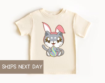 Easter Kitty And Egg Shirt for Kids®, Bunny Cat Toddler Shirt, Cute Easter Cat Baby Shirt, Mother's Day Gift From Baby Boy Girl