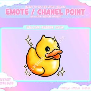 Yellow Rubber Duck Twitch Coin Emotes / Channel Points / Cute Pastel / Streamer Graphics / Gamer / Sub Bit Badge / Duck / Rubber Duck