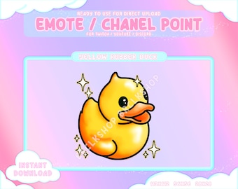 Yellow Rubber Duck Twitch Coin Emotes / Channel Points / Cute Pastel / Streamer Graphics / Gamer / Sub Bit Badge / Duck / Rubber Duck