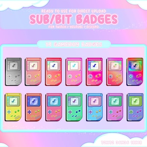Twitch Gameboy Badges | Twitch Badge Consoles Gameboy Style Retrowave