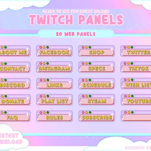 20 Twitch Cute Purple Pixel Retro Window Pop Up PC Panels / Kawaii Retro Streamer  Pastel / Twitch, Youtube, Facebook