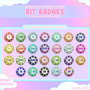 26 Casino Chips Twitch Bit Tier Badges | Twitch Bit Badges | Twitch Badges | Bit Badges | Poker