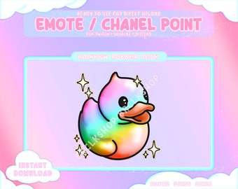 Rainbow Rubber Duck Twitch Coin Emotes / Channel Points / Cute Pastel / Streamer Graphics / Gamer / Sub Bit Badge / Duck / Rubber Duck