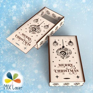 Weihnachtsgeschenk-Box Laser geschnitten Dateien, Glowforge SVG DXF PDF Vektor digitale Vorlage