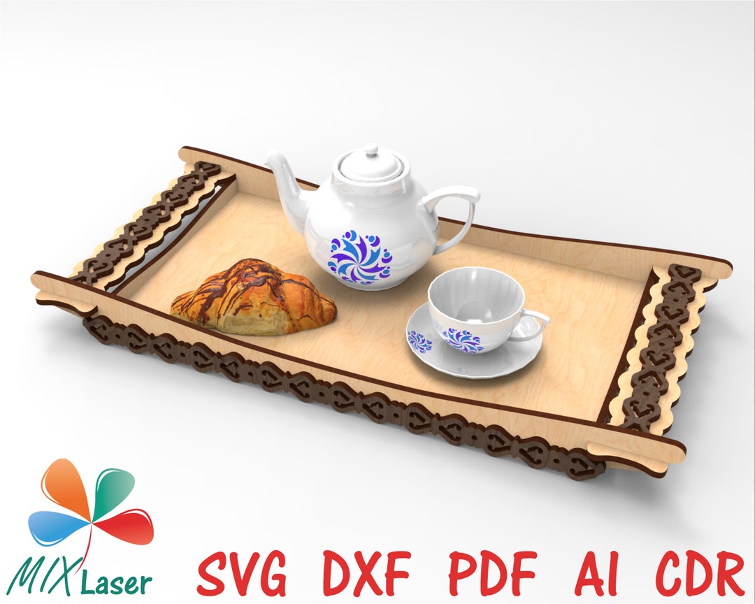 Serving Tray With Handles. Laser Cutting SVG DXF CNC Templates. - Etsy