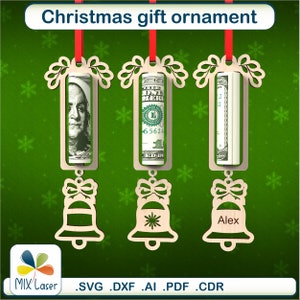 Weihnachts Geldhalter SVG Laserschnitt Pläne - Geldhalter für Weihnachten - Geldkarten Vorlage - digitale Vektor Dateien für Schneidemaschinen