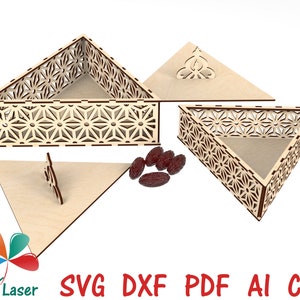 Eid Ramadan Mubarak Fruits secs cadeau Découpe laser Fichiers SVG DXF Boîte. Fichiers de conception laser de stockage de boîte de nourriture de bonbons de dessert de Ramadan Mubarak. image 3