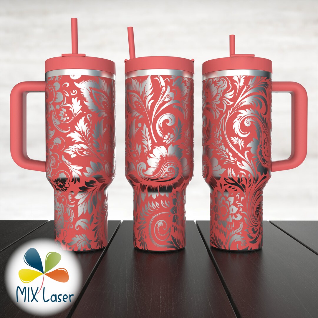 Paisley SVG Wrap for 40 Oz Tumbler Laser Engraved Files, Full 40oz ...