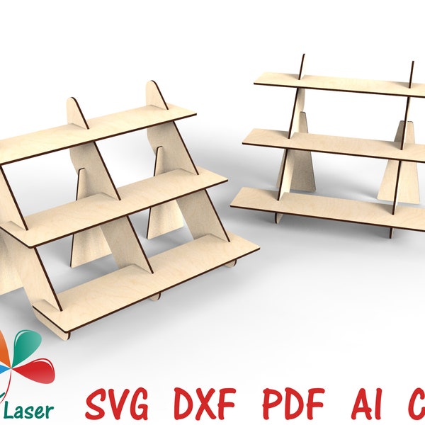 Craft show display stand DXF SVG laser cut templates. Glowforge project files. Laser ready Cnc cutting files.