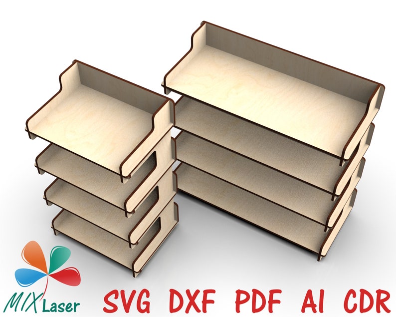 Two 4 Tier Collapsible Display Shelf Stands SVG Laser Design Etsy