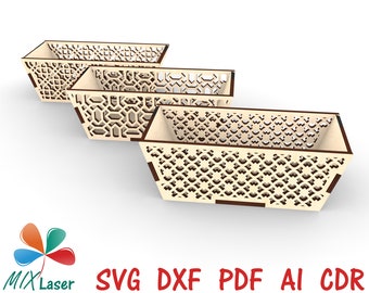 Fichiers découpés au laser plateau de service du ramadan, fichiers de conception de découpe SVG plateau de collations de l'Aïd, fichiers vectoriels pour la découpe laser du bois pour la décoration de l'Aïd.