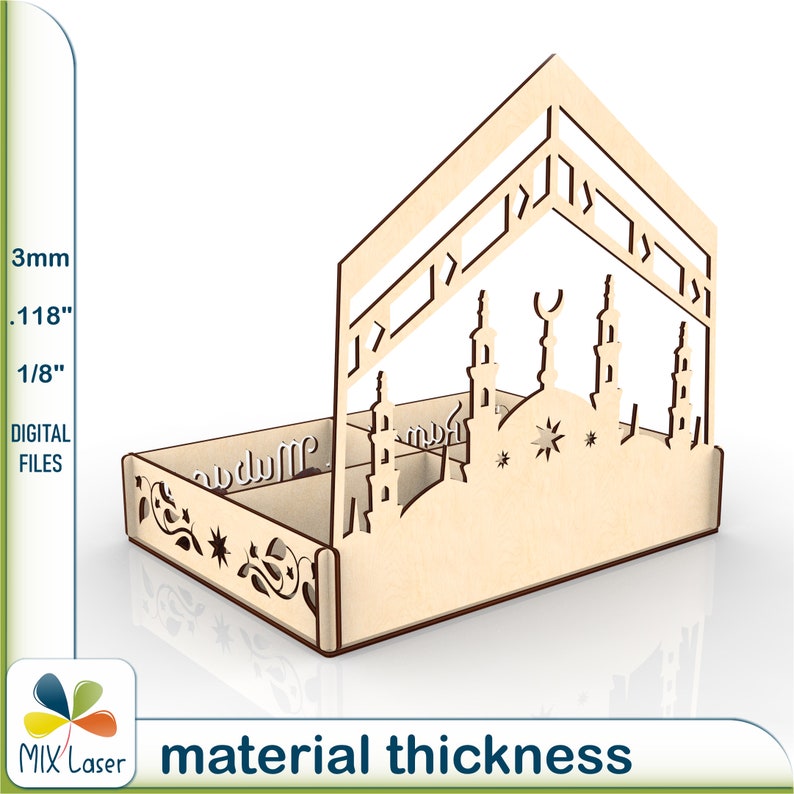 Laser Cut Ramadan Eid Mubarak Serving Tray Box Files (SVG, CDR, PDF) - Etsy