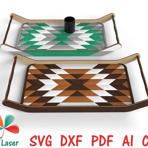 Édredon de grange découpé au laser plateau de service SVG | Conception de décoration de ferme à deux couches | Fichiers DXF et SVG | Matériau 3 mm / 0,118 po.