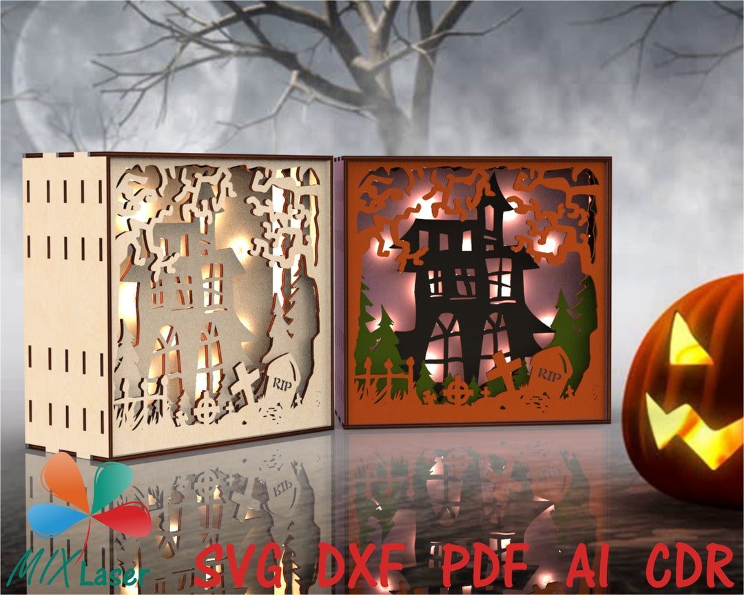 Light Box Halloween Laser Cut Files Decor and Accessories Multilayer
