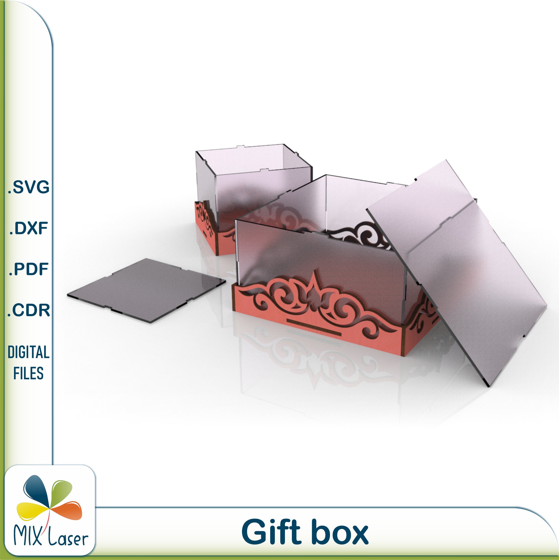 Eid Ramadan SVG Laser Cut File Gift Box. Eid Mubarak Party Decoration ...