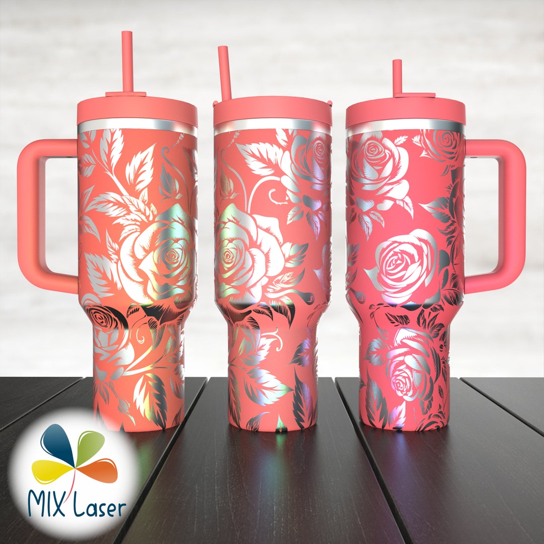 Stanley 40 Oz Engraving Wrap - Seamless Rose Pattern - Floral Full ...
