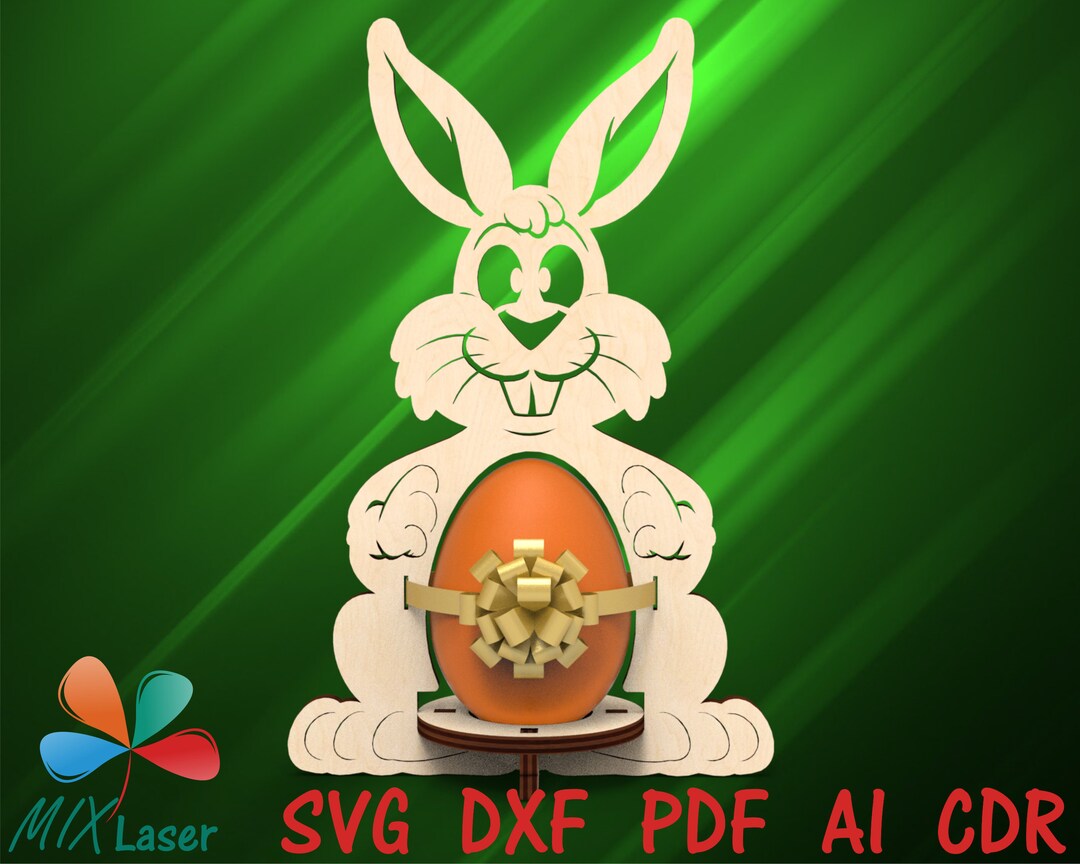 Easter Egg Holder Bunny Glowforge SVG Laser Cut Files, Easter Gift Svg ...