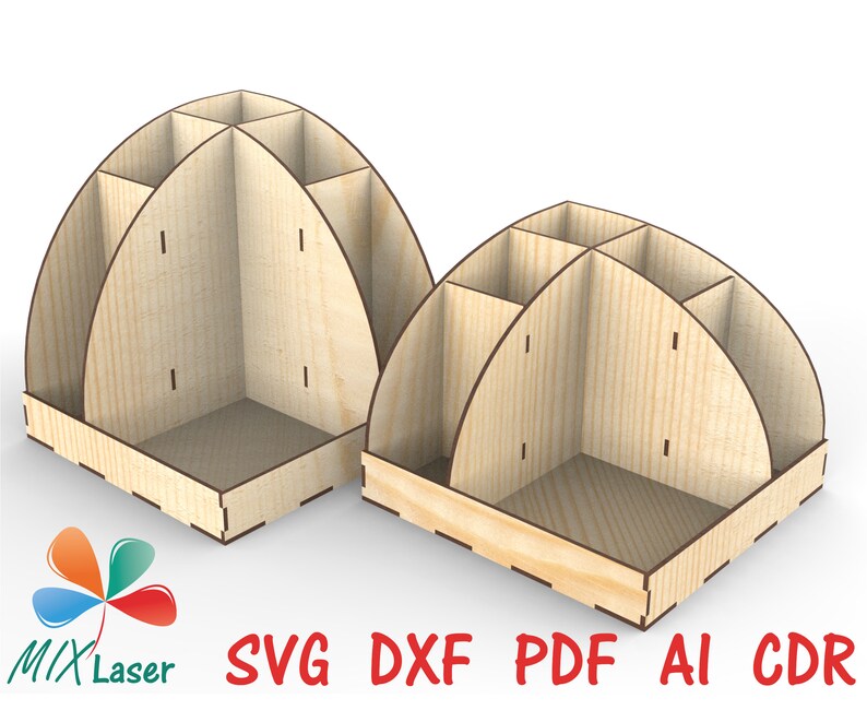 Laser Cut Desktop Organizer - SVG DXF CNC Vector Files for Glowforge ...