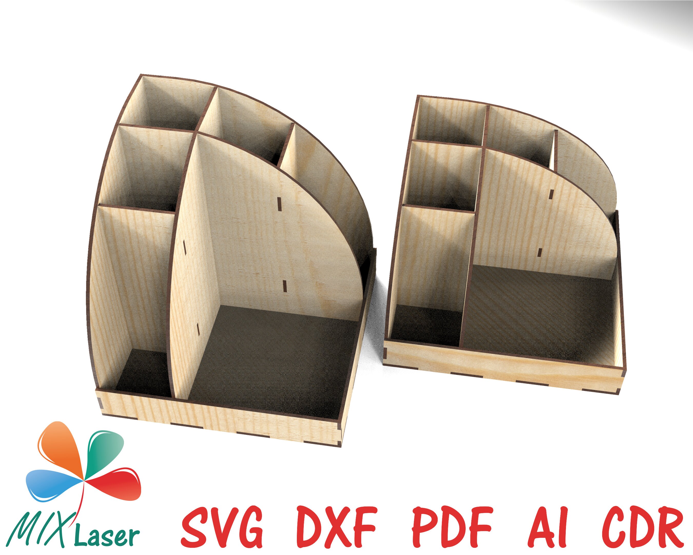 Laser Cut Desktop Organizer - SVG DXF CNC Vector Files for Glowforge ...